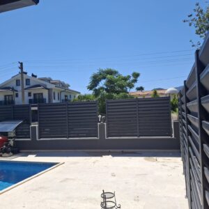 Metal Slat Privacy Fence Panel