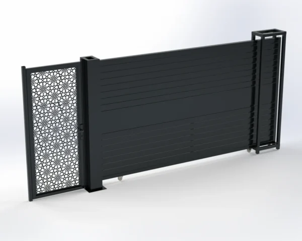 UrbanLine Kombine Bahçe_Garaj Kapısı Yaya + Sürgülü Kapı Sistemi 2 1 - Birman Sac Metal